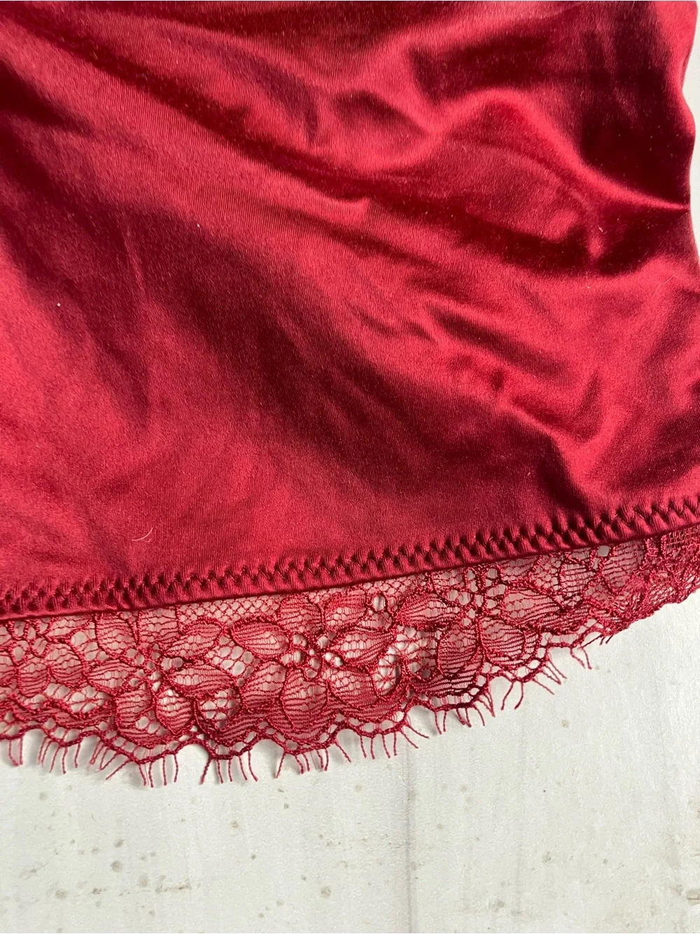 Aerie‎ Red Satin Lace Detail Bralette Tank XL NWT
